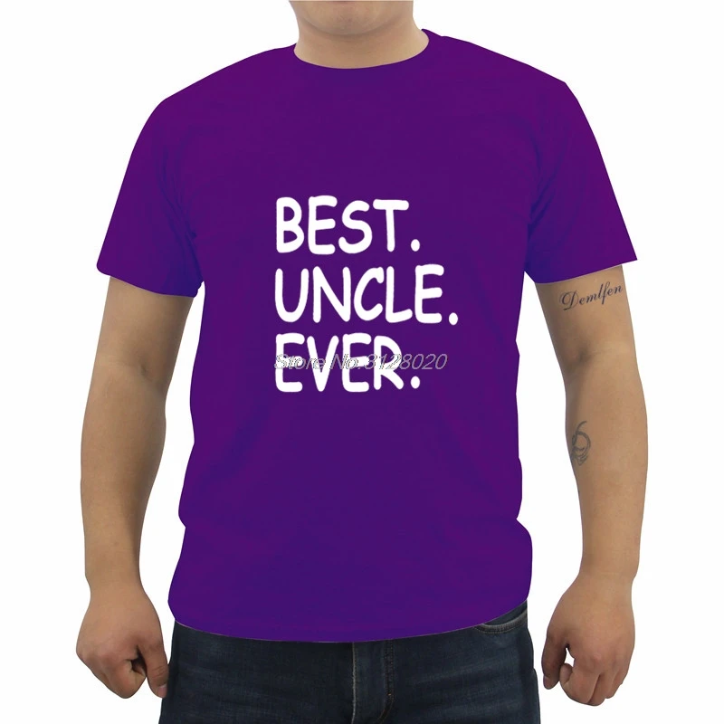 Лучший дядя никогда футболка дядя подарок летняя Повседневное хлопок короткий рукав с О-образным вырезом футболка классная Футболки-топы Фитнес в уличном стиле - Цвет: purple