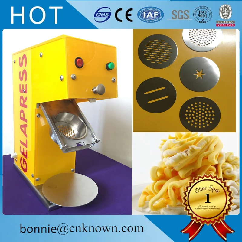 

5pcs Professional Spaghetti gelato machine Ice Cream Noodle Maker Spaghetti gelato forming making machine free shipping