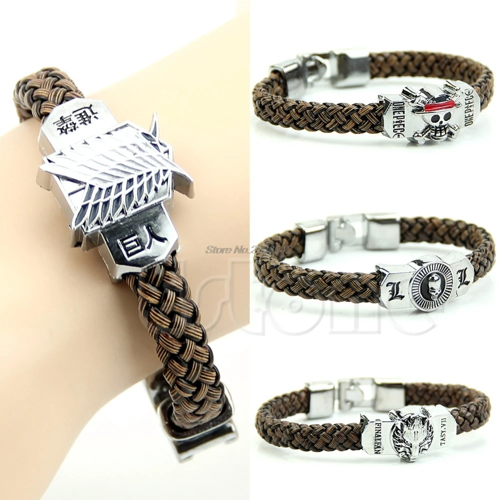 

1PC Fashion Skull Hammer One Attack On Titan Anime Cosplay Weave Bracelet -W128