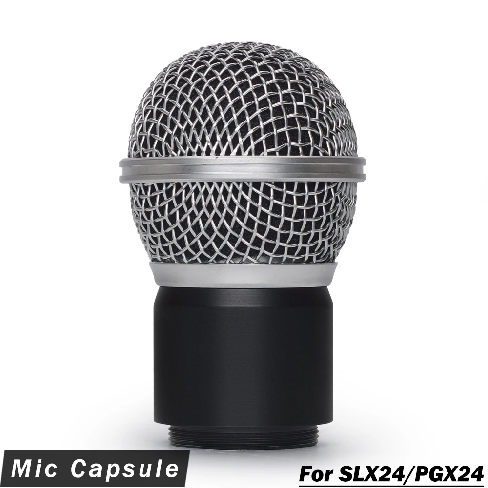 

Microphone Core and Grille With Capsule Replacement Ball Head Mesh for SLX24 PGX24 Wireless System SM58 Handheld Transmitter