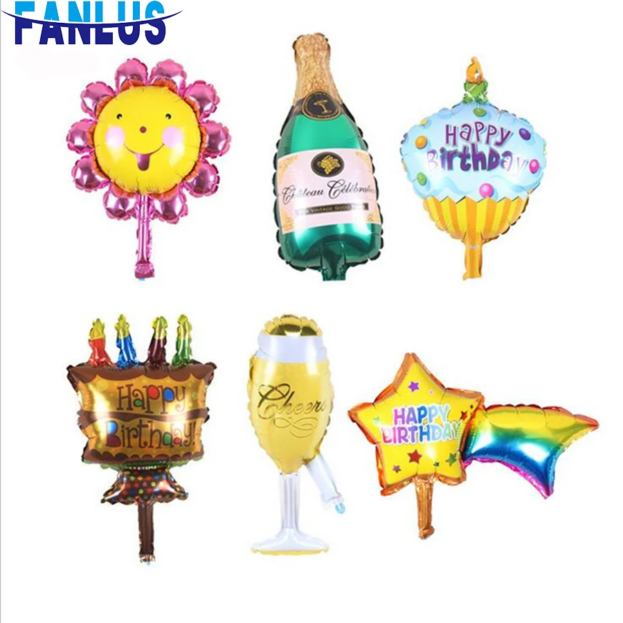 

1pc 35x35cm new champagne cup beer Bottle balloons aluminium foil balloon helium ballons for birthday wedding balloons party