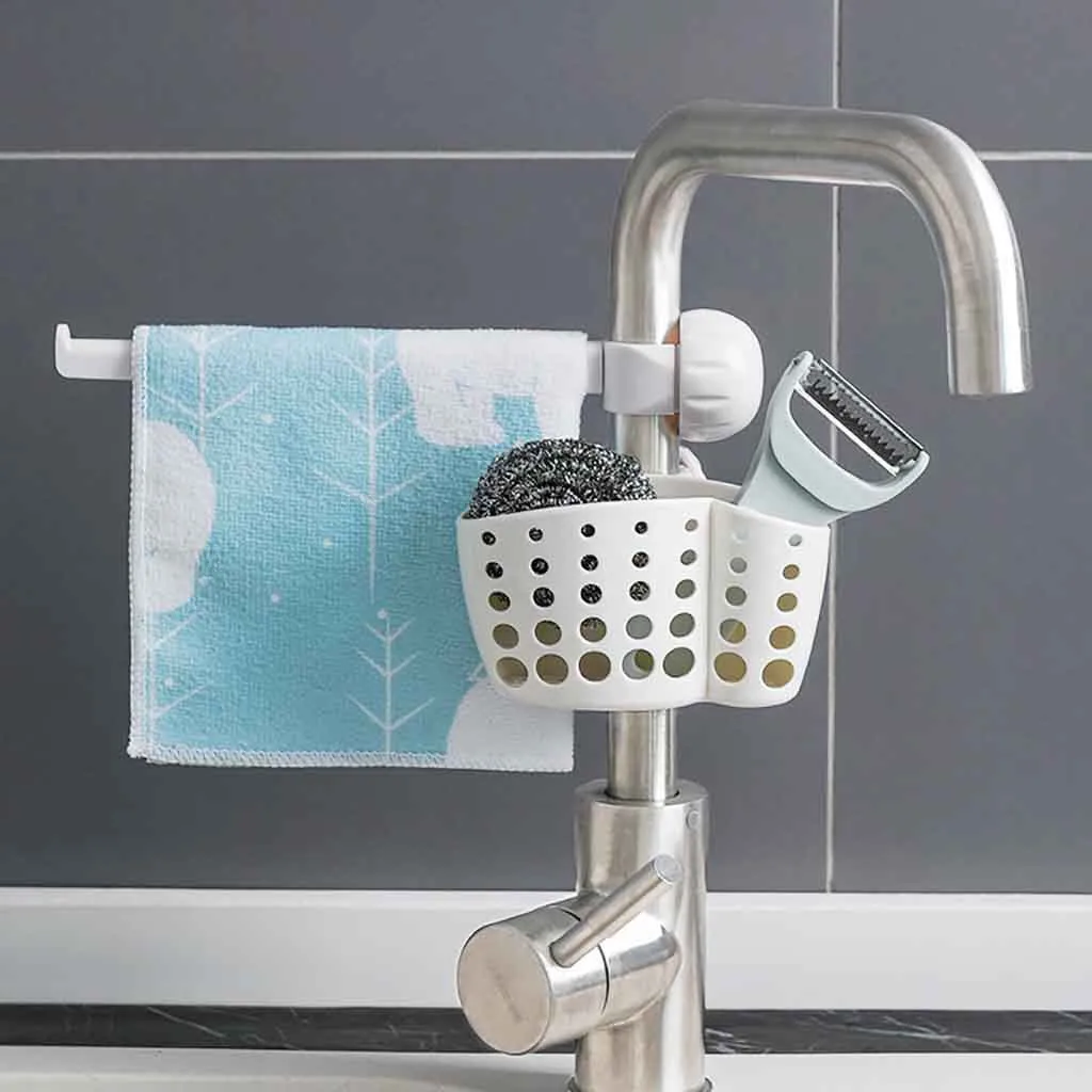 

New Sink Hanging Storage basket Storage Holder Sponge Bathroom Kitchen Faucet Shelf Drain Dry Towel Organizer d90621