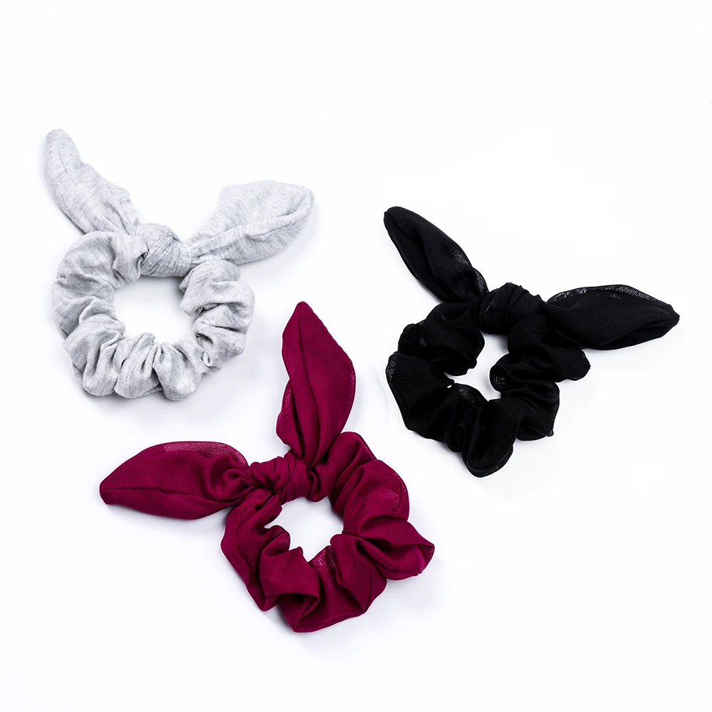 

New Fashion Women Elastic Hair Bands Rabbit Ears Hairband Cotton Ponytail Holders Hair Rope for Women Hair Accessories Headwear
