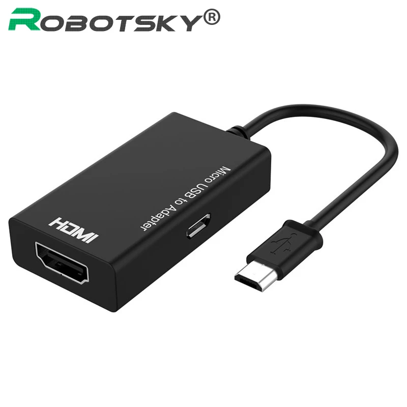 Robotsky 5Pin Micro USB to HDMI Adapter Male to Female with Power HDTV HDMI Converter Cable for Samsung Robotsky 5Pin Micro USB to HDMI Adapter Male to Female with Power HDTV HDMI Converter Cable for Samsung