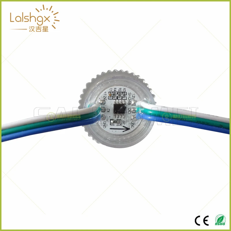 30 шт. DC12V WS2811 Светодиодный модуль точечный светильник 3 светодиодный s 5050 SMD RGB чипы водонепроницаемый IP67 диаметр 26 мм прозрачная крышка