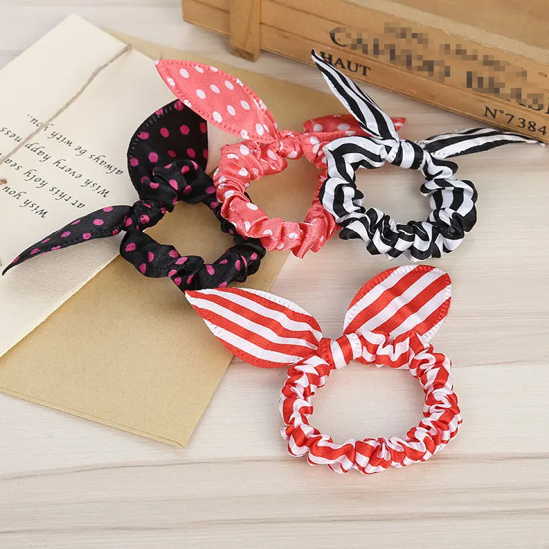 10PC/Lot Lovely Rabbit Ears Hair Accessories For Girls Women Elastic Hair Bands Colorful Hair Ties Rope Rings Holder Hairband