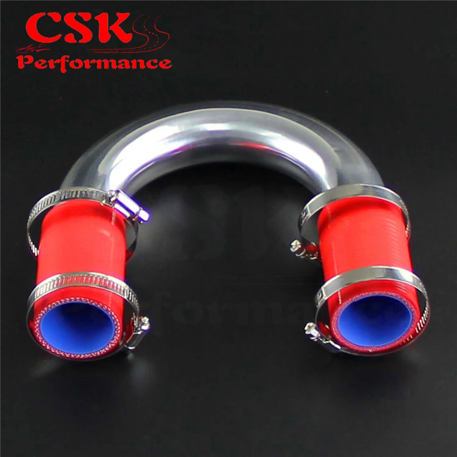 180 Degree 38mm 1.5" Aluminum Turbo Pipe Piping Tube +Silicone hose