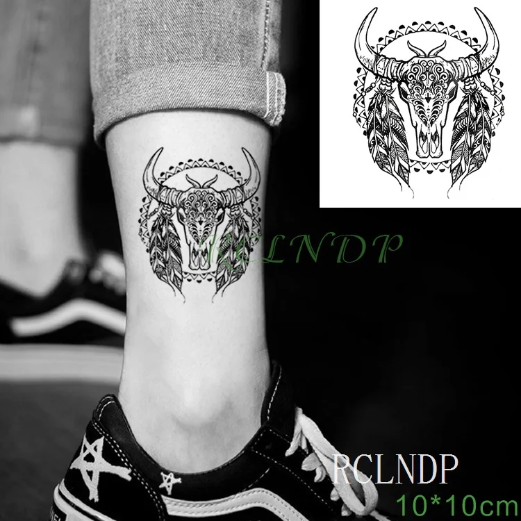Waterproof Temporary Tattoo Stickers Wolf Dog head fake Tatto Geometric animal Flash Tatoo Hand Back Foot for Girl Women Men