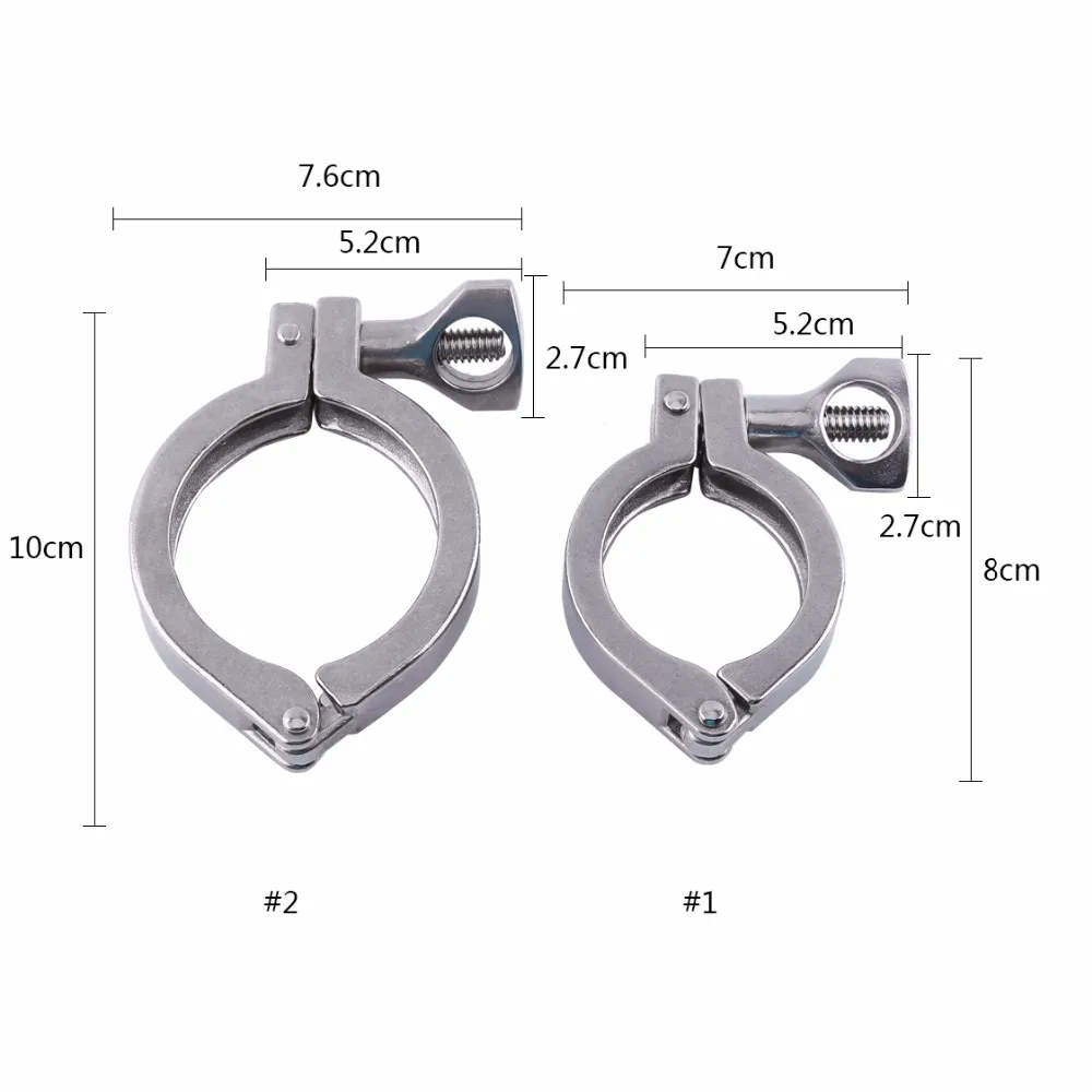 1," 2" тройной зажим из нержавеющей стали Tri Clover SUS 316 Санитарно-гигиенический фитинг для домашнего пивоварения OD наконечник фланец сверхмощный