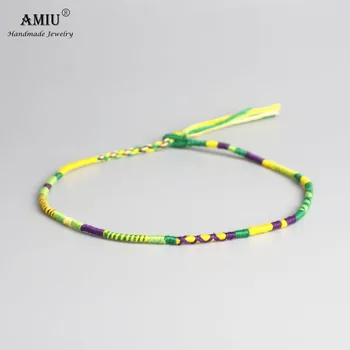 AMIU Handmade Woven Cotton Thread Boho Choker Necklace Wrap Adjustable Vintage Choker Bohemian Necklace