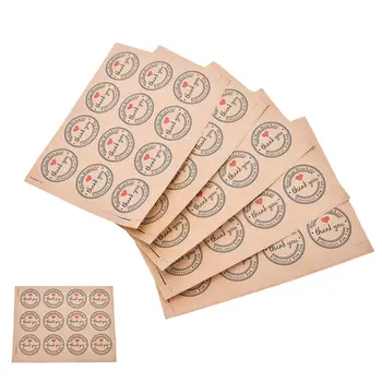 

60 Pcs/lot Red Love Thank You Self-adhesive Stickers Gifts Custom Round Labels Paper Bag Kraft Label Thank You Stickers