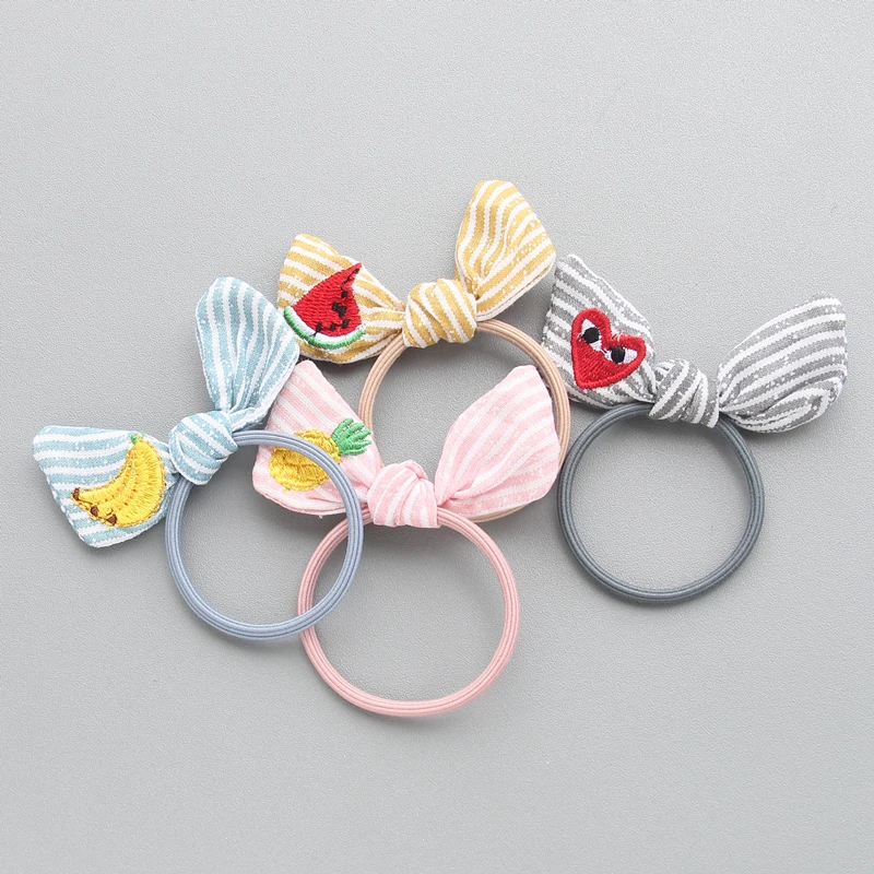 

Fruit Series Children's Hair Accessories Rabbit Ears Rubber Bands Stripe Spring/Summer New