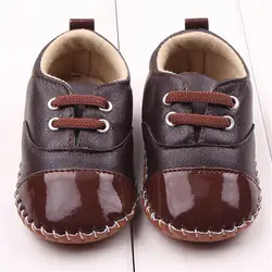 Новая детская обувь против скольжения первые ходунки для малышей из искусственной кожи 2015 детская обувь для девочек мягкой подошвой обувь