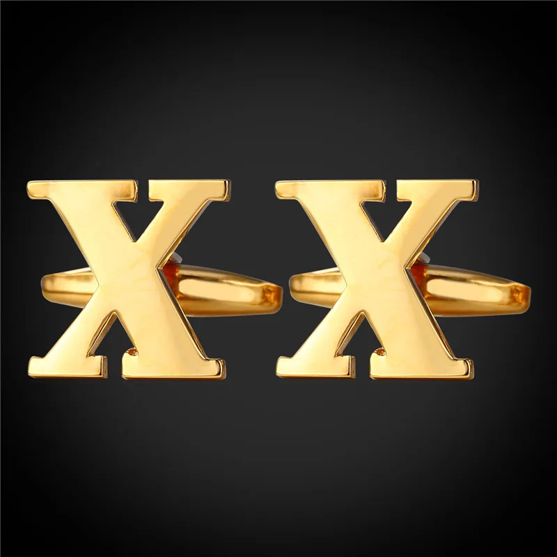 Cufflinks Cuff Buttons With Letters X For Men High Quality Gold Color Metal Wedding Shirt Links C2054 | Украшения и аксессуары
