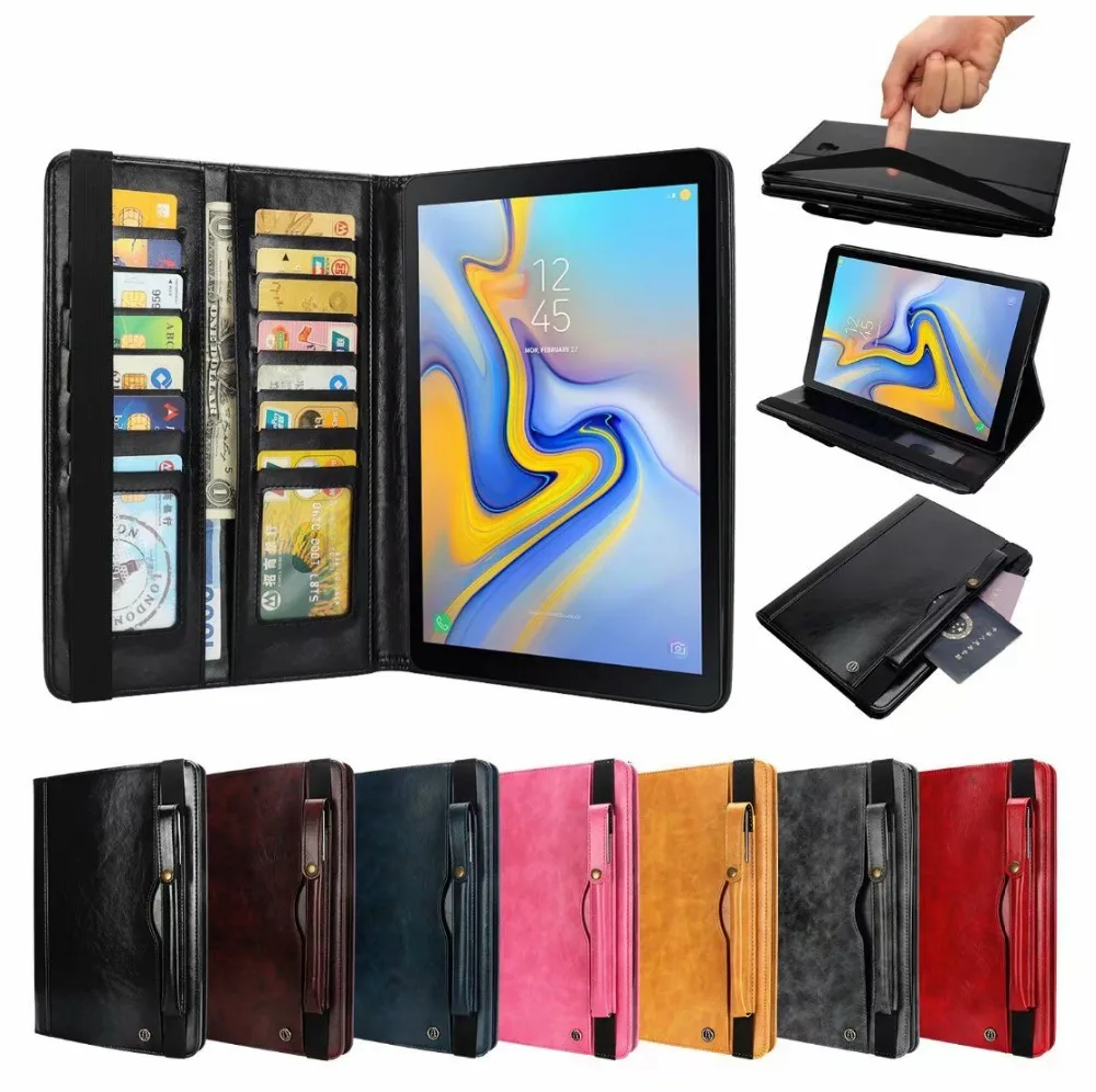 Дюймов для samsung Galaxy Tab 10,5 дюймов флип чехол T590 T595 Обложка Ретро Бизнес планшеты кожаный бумажник для с подставкой и слотами для карт чехол