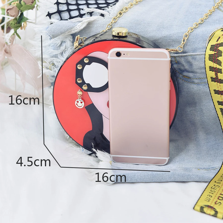 Круглый Мультфильм Женственная Дамская обувь Crossbody сумки для Для женщин модные