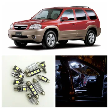

12pcs White LED Light Bulbs Interior Package Kit For 2001 2002 2003 2004 2005 2006 Mazda Tribute Map Dome License Plate Lamp