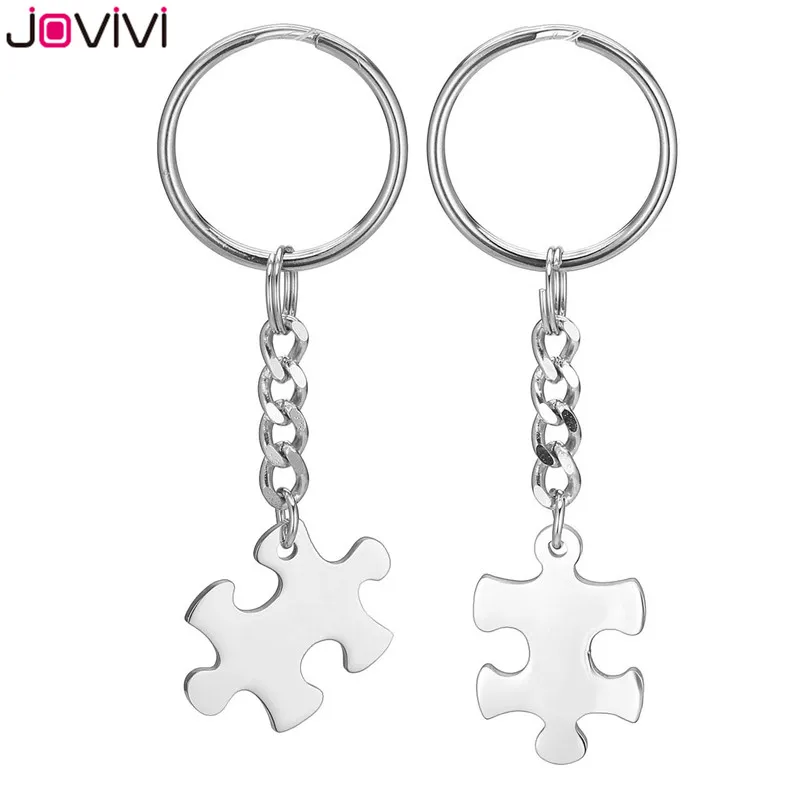 Jovivi 2 шт. брелок из нержавеющей стали головоломка пара кольцо для ключей