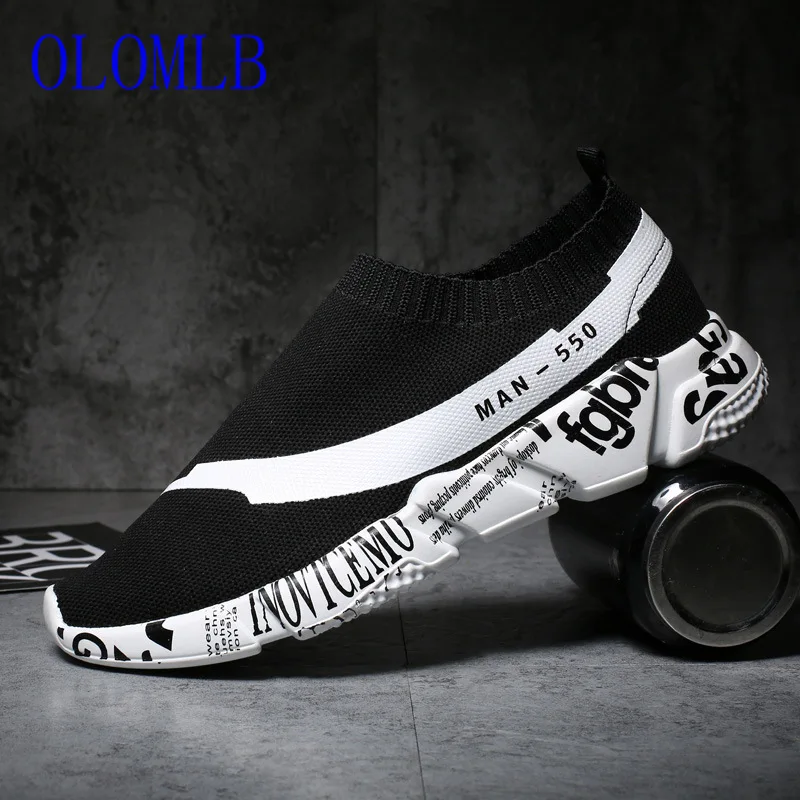 

High Quality Women Sneakers Knitting Sock Female Vulcanized Shoes Women Flats Mesh Soft Walking Couple Shoes Men Size35~46
