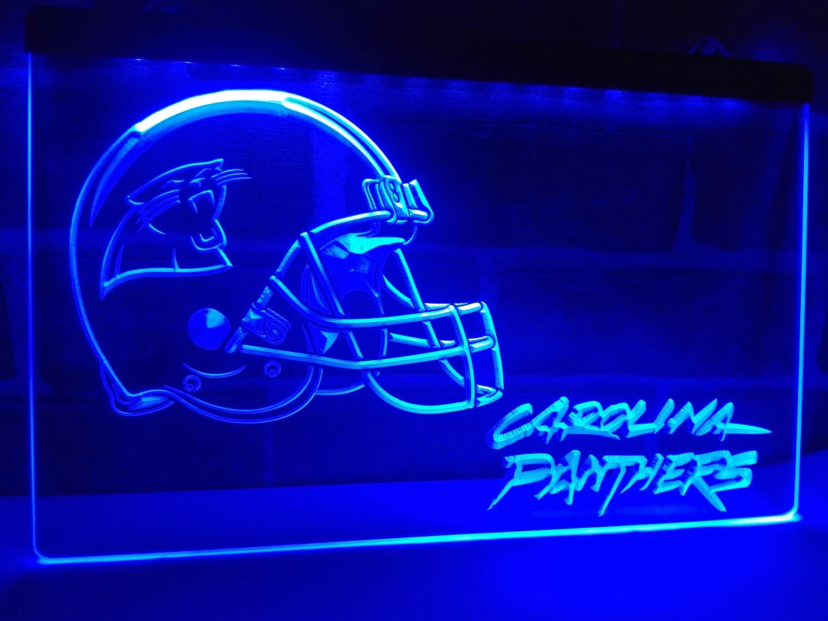 

LD314- Carolina Panthers Helmet Pub Bar LED Neon Light Sign home decor crafts