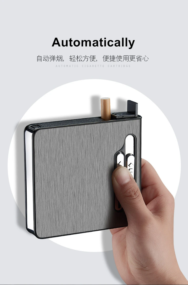 20 шт Емкость коробка для сигарет с электрическая зажигалка с подключением к USB Водонепроницаемый чехол для сигарет держатель перезаряжаемые электронные гаджеты для мужчин