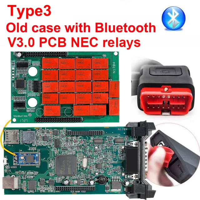 Инструмент cdp tcs V3.0 плата NEC 5 В реле tcs инструмент cdp tcs pro Bluetooth сканер OBD II программное обеспечение cdp автомобильный диагностический инструмент obd2 Инструменты - Цвет: Old case BT