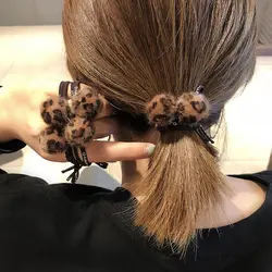 Новый 1 шт. прекрасный Леопардовый шар эластичные резинки для волос Игрушки для девочек ручной работы бант Цветок Резинки для волос