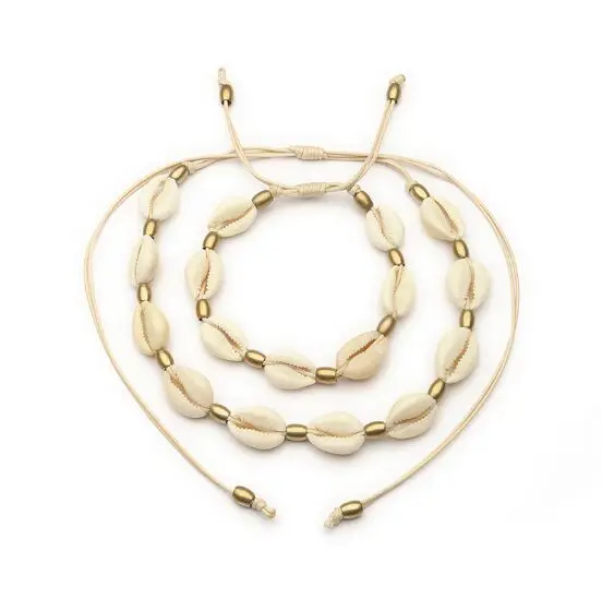 Ожерелье-чокер с воротником в виде ракушки, 1 комплект, женские естественные ракушки, богемные ювелирные изделия, колье, простой браслет для женщин, девочек 8463