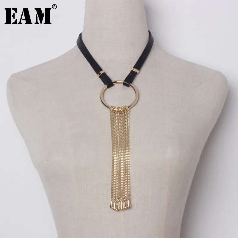 

[EAM] 2019 New Spring Summer Temperament Tassels Split Joint Personality Long Women Necklace Fashion Tide All-match JU217