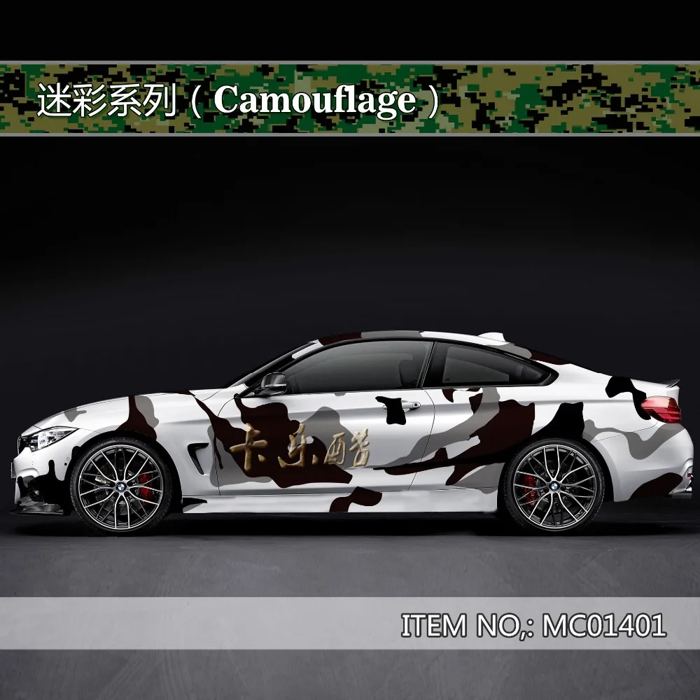 Best Price Camouflage aangepaste auto sticker bom Camo Vinyl Wrap Auto Wrap Met Air Release sneeuwvlok bom sticker Auto Body StickerMC014