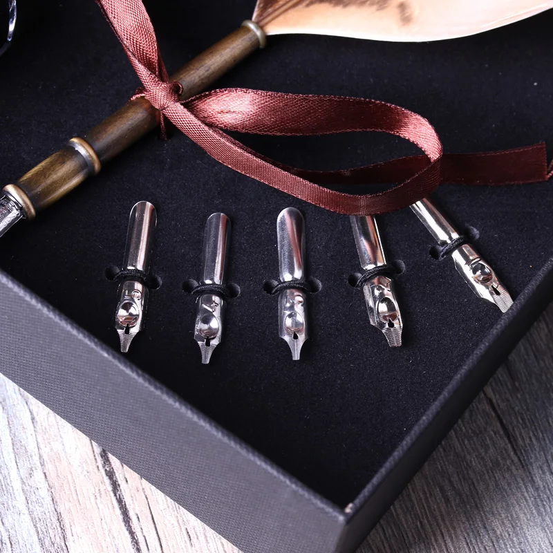 “ Handmade do Presente do Vintage Caligrafia Copperplate Oblíqua Dip Suporte