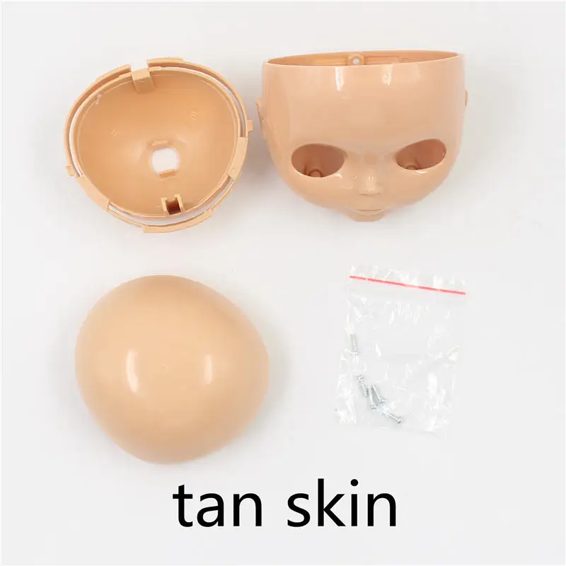 Фабрика blyth куколка головы купола лица винты DIY пользовательское лицо - Цвет: tan skin