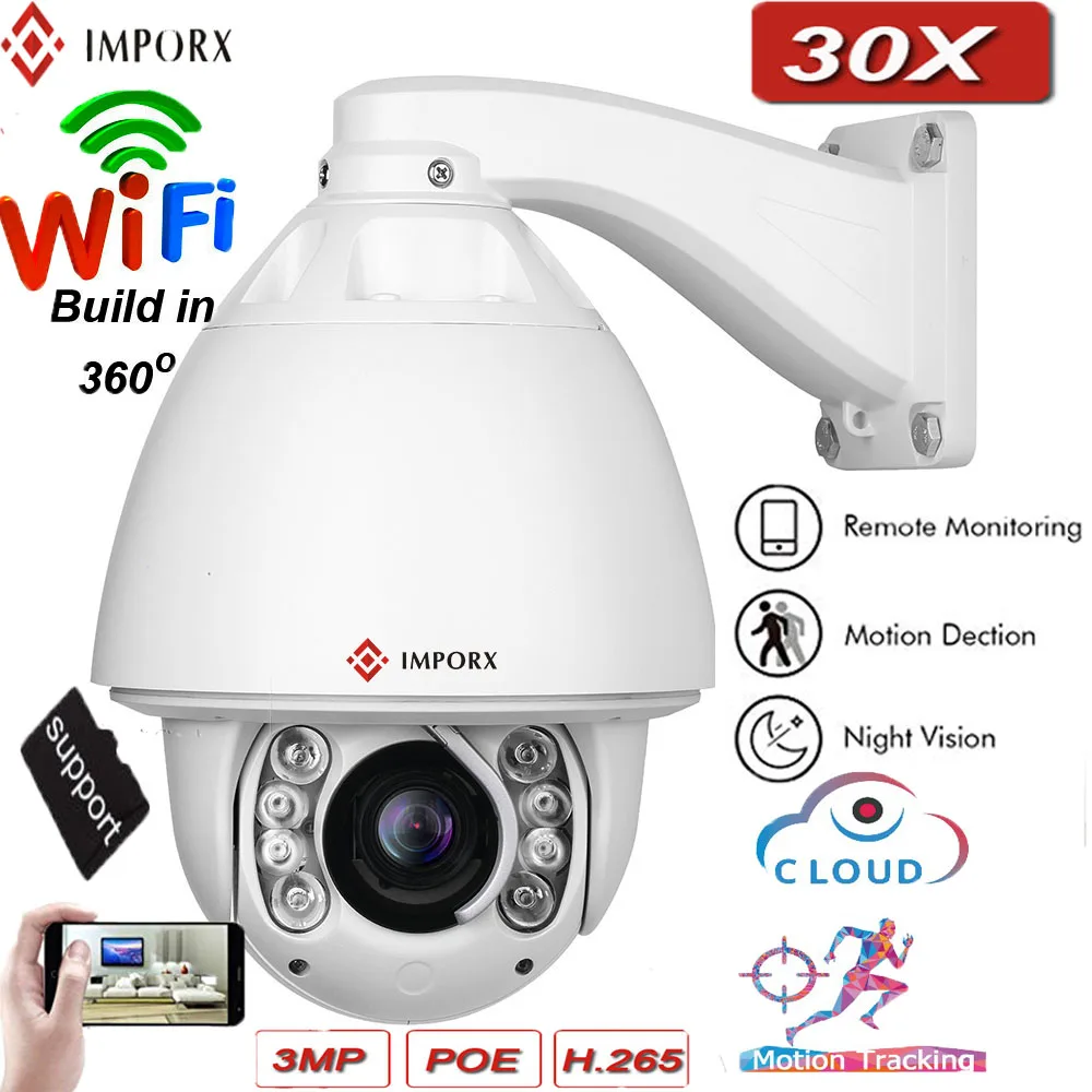 

IMPORX Video Camera 20X/30X Zoom IP CCTV Camera HD Support SD High speed Dome Outdoor Security IP PTZ Camera Housing With POE