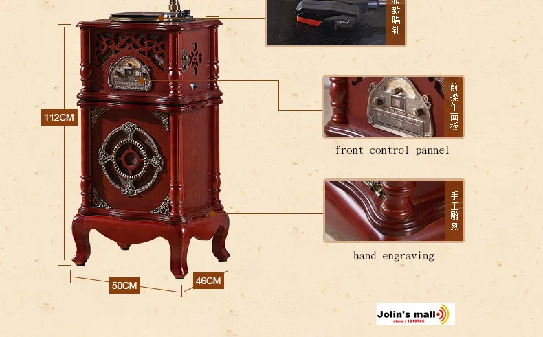 Старинный Стиль граммофон высокого класса элегантность деревянный фонограф LP плеер с HiFi сабвуфер основа для дома отделка и украшение