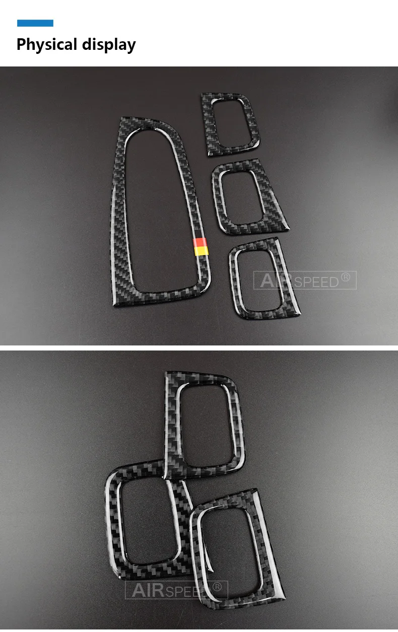 Mercedes Benz W205 C Class C180 C200 C300 GLC Accessories Carbon Fiber Car Interior Window Switch Panel Trim Covers (6)
