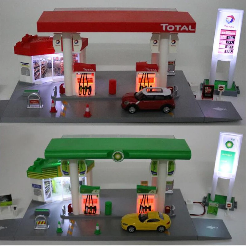 Crianças Brinquedos Tanker Diecast Modelo de Posto de gasolina Conjunto com  Mini Carro Liga Caminhão Vechile Estrada Sinais de Trânsito Conjunto Luz  Som Educação meninos presentes|Carrinhos de brinquedo e de metal| -