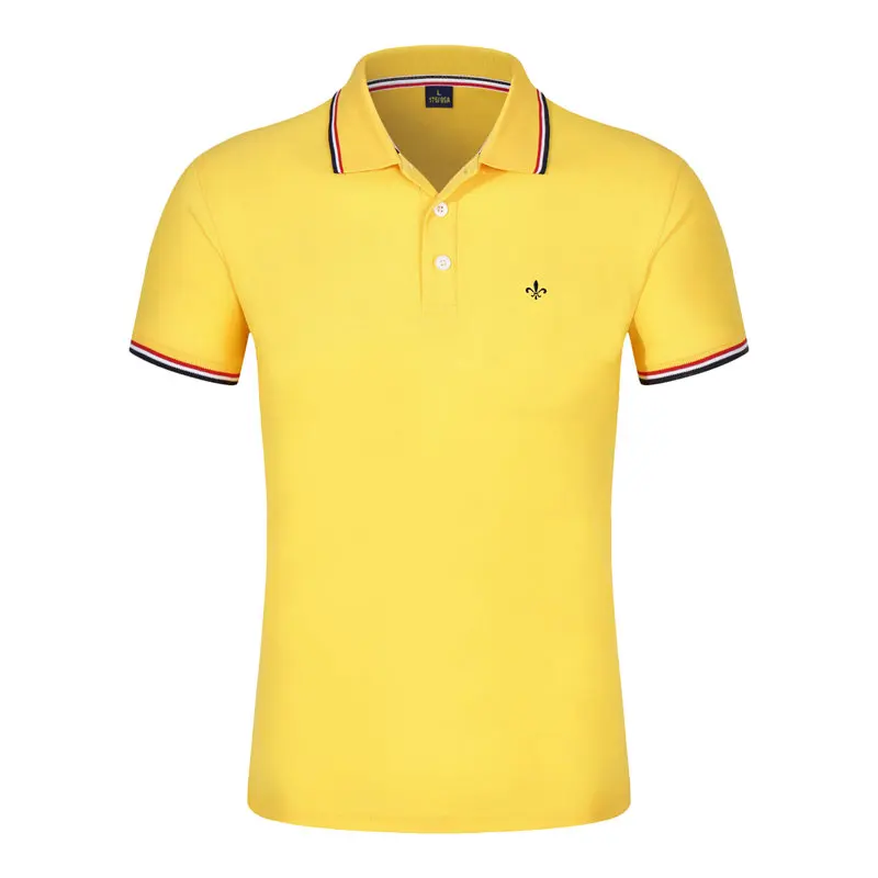PZ-POLO-LT-YELLOW Dudalina, Мужская рубашка поло с коротким рукавом, лето, повседневная и деловая, брендовая, с вышивкой, в полоску, рубашки поло, Para Hombre - Цвет: PZ-POLO-LT-YELLOW