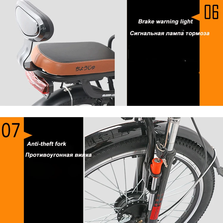 Best Hot sale electric bike 20 and 22 inch electric bicycle Removable battery ebike 48v shock-absorbing electric scooter 5