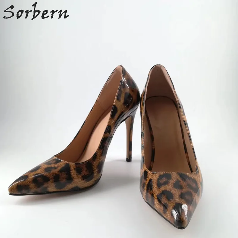 

Sorbern 2018 Brown Leopard Ladies Dress Heels High Heels Pointy Toe Stilettos Evening Club Party Shoes Heel Shoes Women Pumps