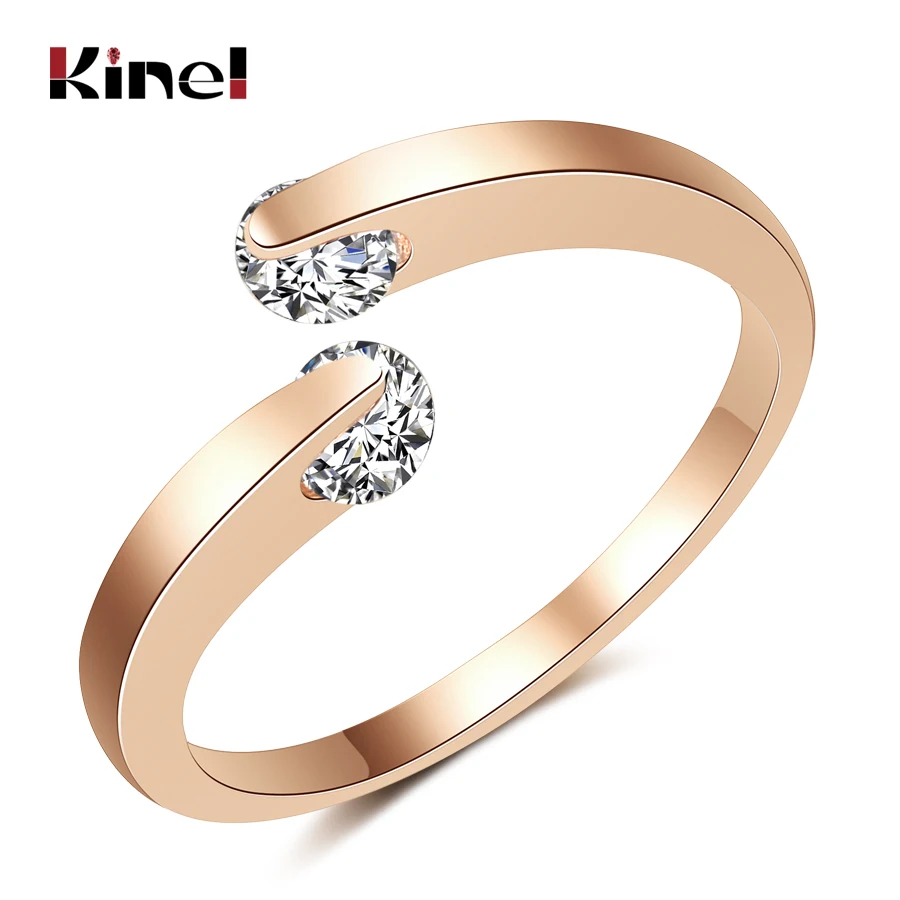 Кинели Горячие 585 цвета розового золота 0.25ct кольца двойной круглый натуральный