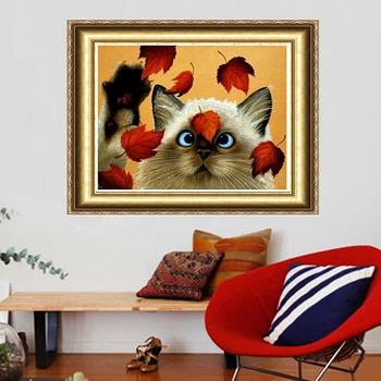 

Cat White Diy Diamond Painting Kits 40X30 cat-square Drill Diamond Rhinestone Pasted Picture Puppet Angel Baby Free Shipping