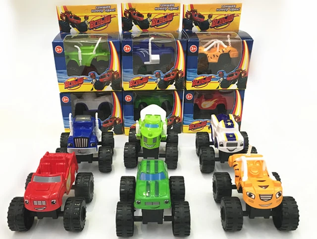 6 pçs carro de corrida blaze e as máquinas monstro milagre triturador  caminhão brinquedos veículo transformação carro brinquedos melhores  presentes para crianças - AliExpress
