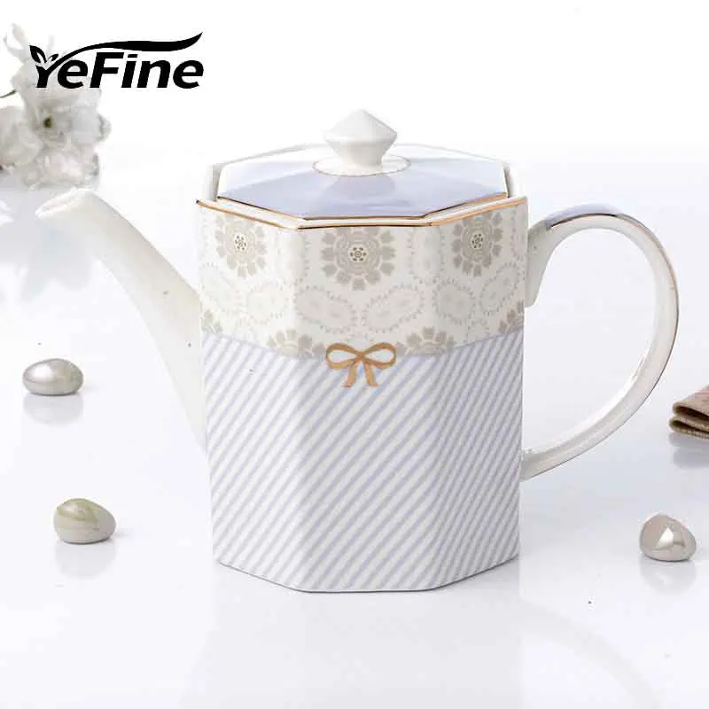 

YeFine 750ML Bone Porcelain Afternoon Tea Pot Filter Tip Ceramic Teapot Kitchen Accessories Coffee Pot