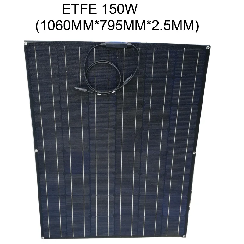 Панель солнечных батарей 150W ЭТФЭ гибкие солнечные панели 24V подойдет как для повседневной носки, так солнечных батарей Батарея для автомобиля/яхты/пароходом - Цвет: BLACK