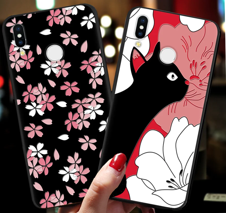 

For Huawei P Smart Y9 2019 Mate 20 10 Lite P30 P8 P9 P10 P20 Pro TPU Cat Cover For Honor Play 7A 8X 9 Lite 10 3D Relief Case