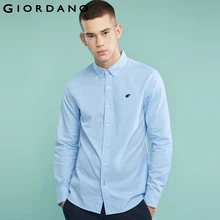 Giordano рубашка фирмы Giordano «Оксфорд» выполненная из натурального хлопка с логотипом лягушки на груди, имеет три варианта цвета белый, небесный и серый