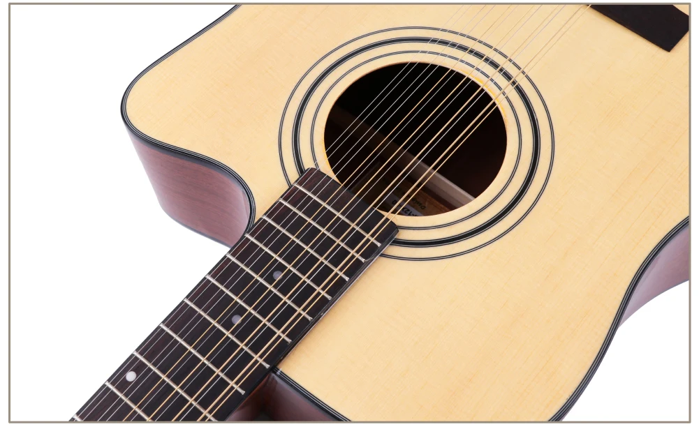d-corpo guitarra 12 cordas folk pop cutaway high-gloss instalar captador
