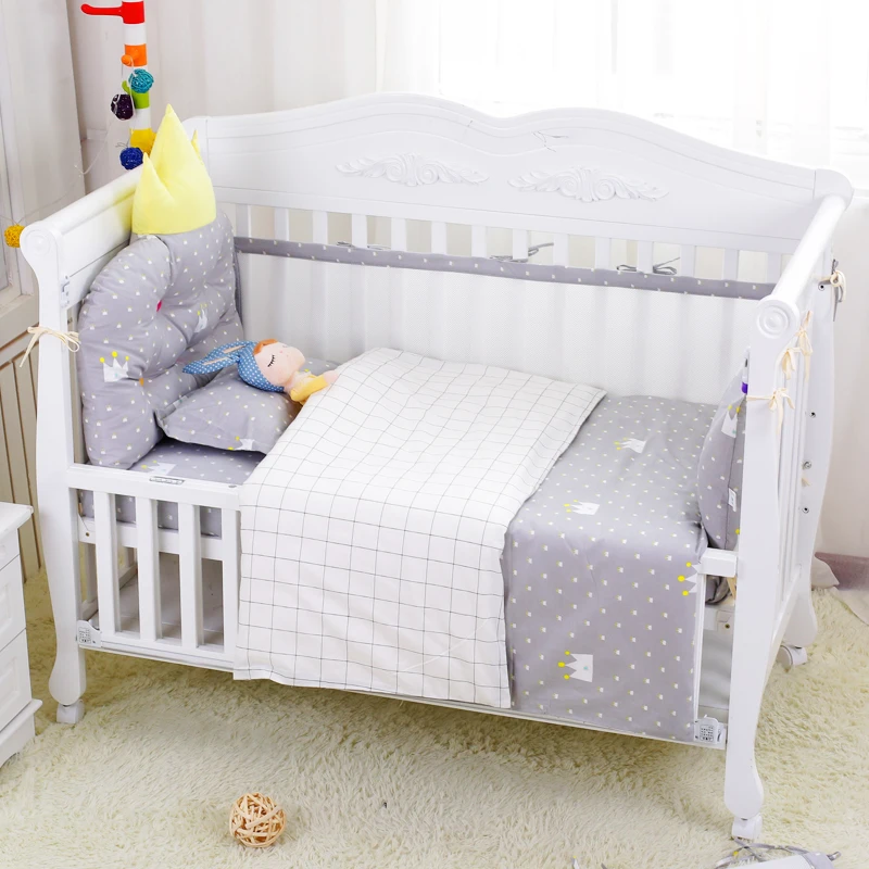 7pcs/set Toddler Baby Bedding Set Luxury Crown Headrest ...