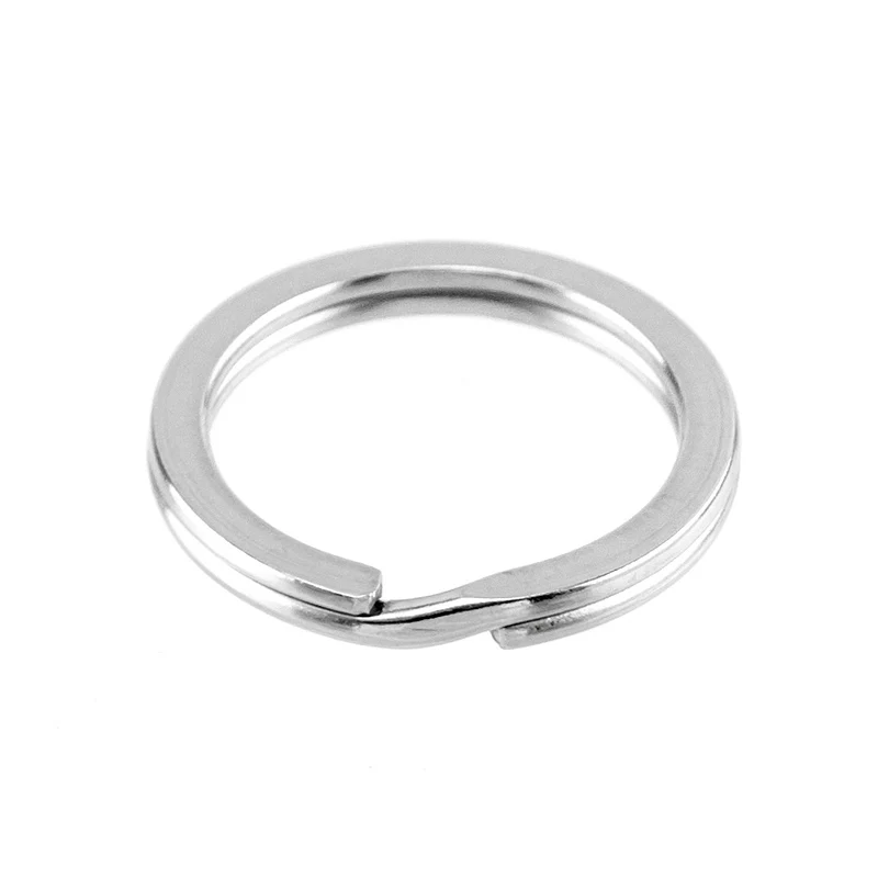 100 Stainless Steel Key Ring 2mm Flat Wire Diameter Key Ring Outer Dia