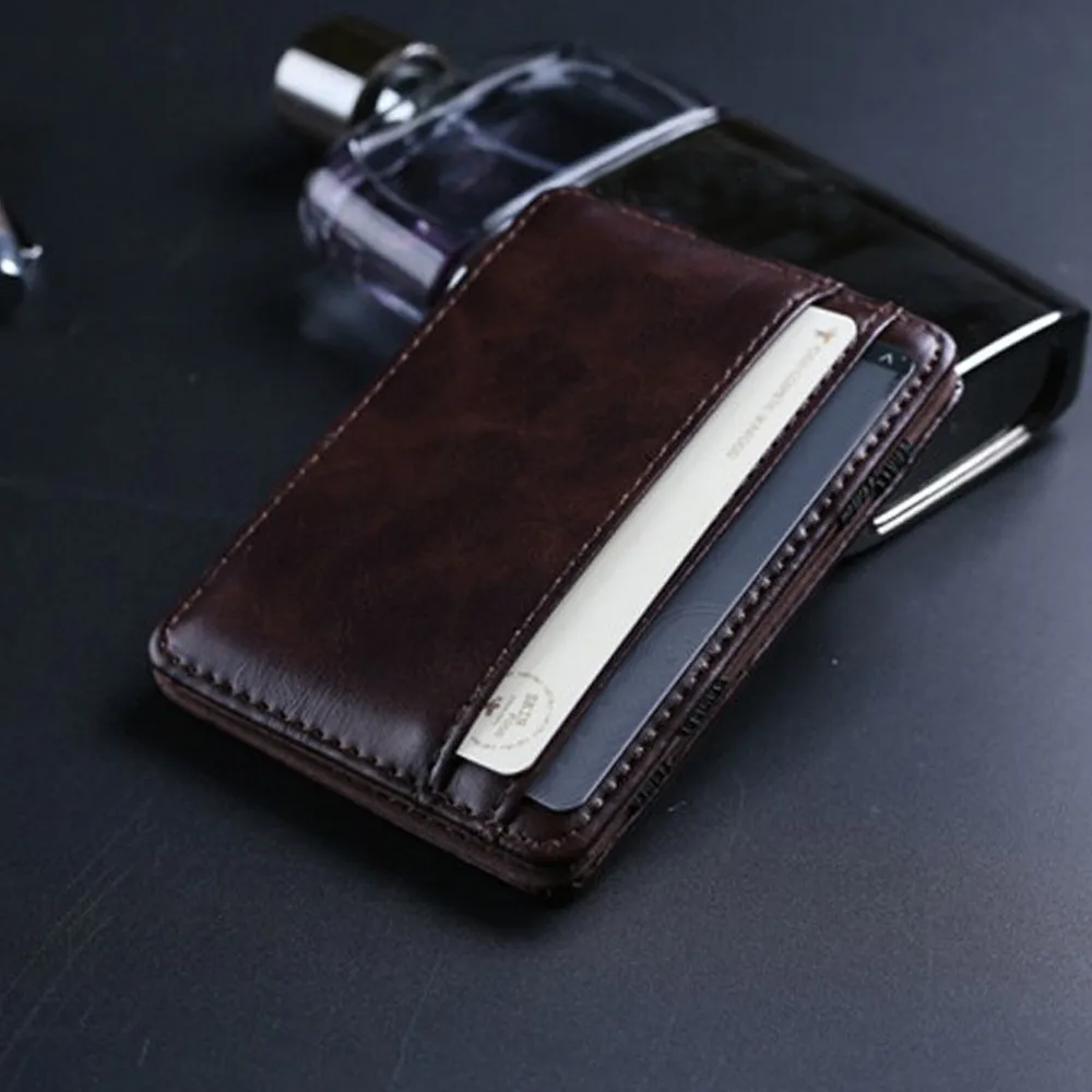 

Mini Leather Wallet Wallet ID Credit Card Holder Male Small Wallet Men Wallet Porte Monnaie Homme #O